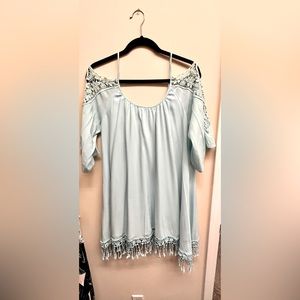 Baby blue swimsuit coverup tunic